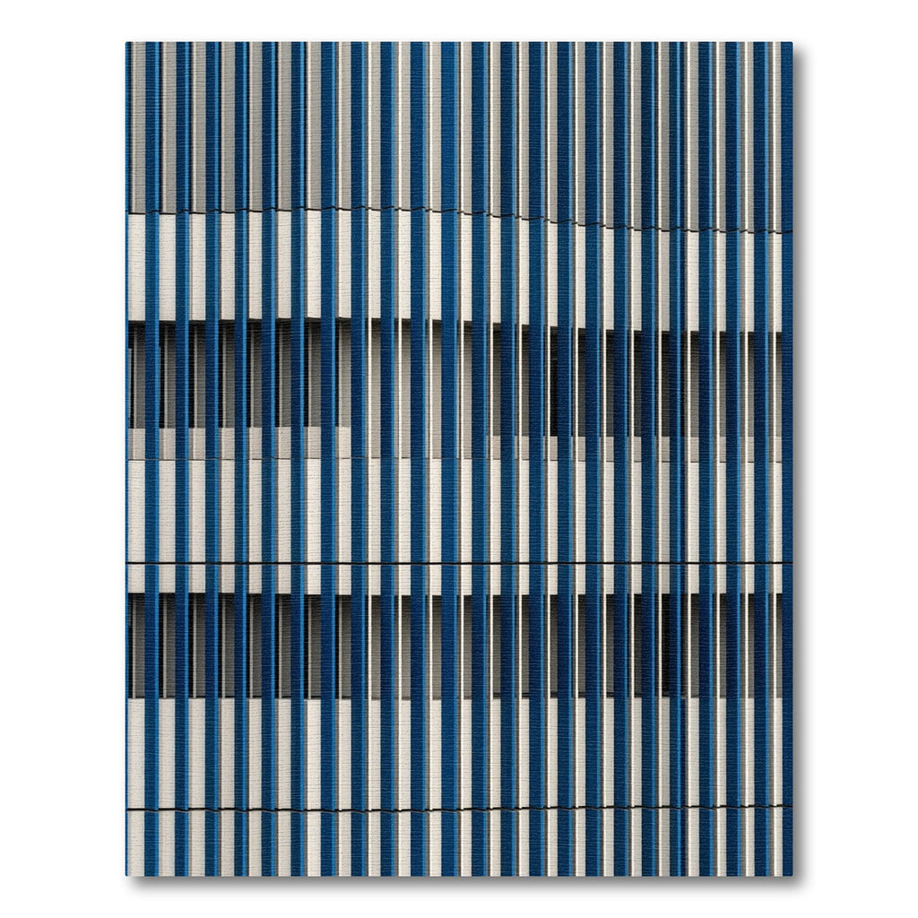 Modern Blue White Vertical Stripe Rug