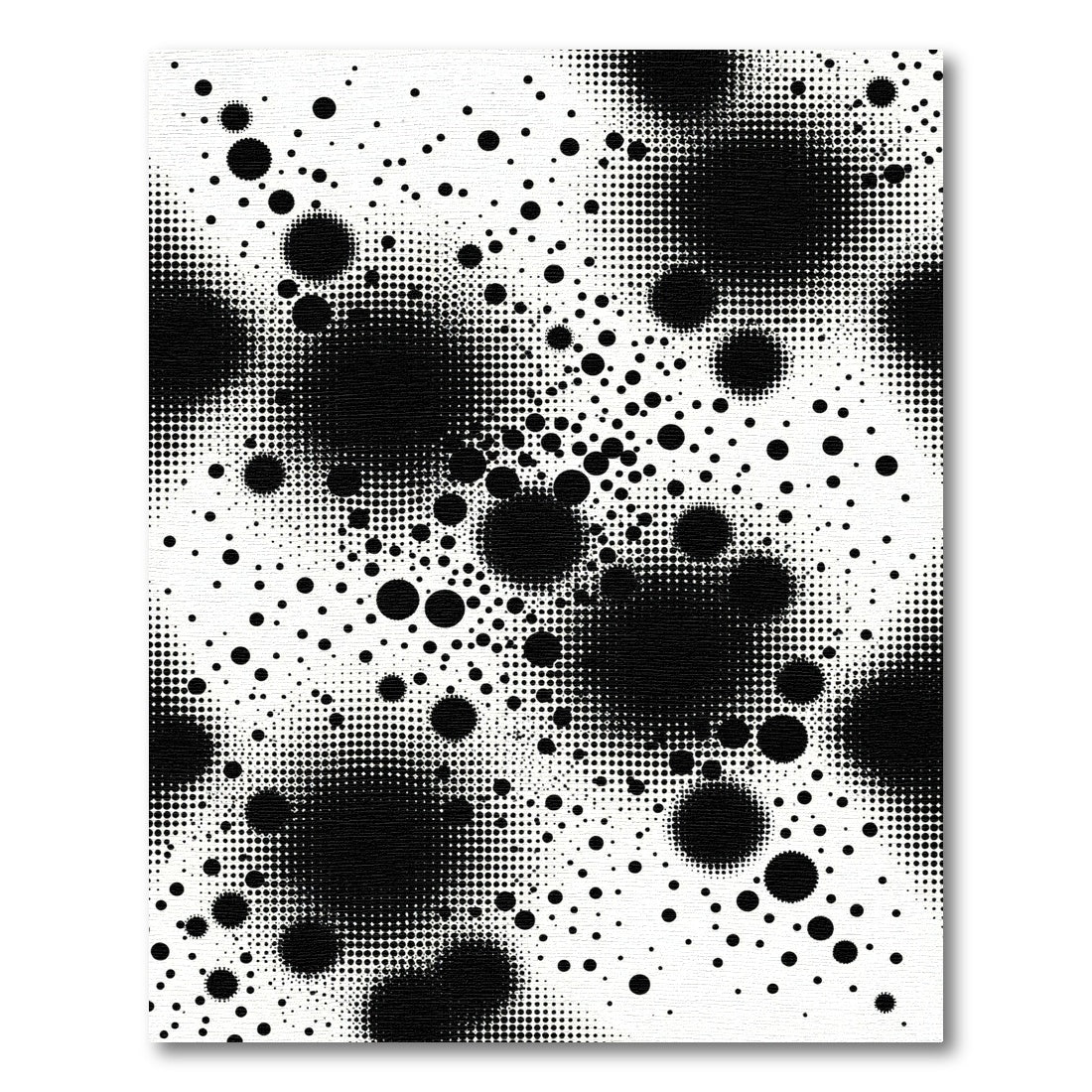 Monochromatic Varied Dot Concentric Circles Rug
