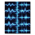 Electric Blue Sound Wave Rhythms Rug