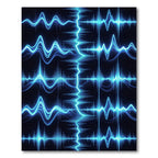 Electric Blue Sound Wave Rhythms Rug