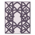 Elegant Plum Interlocking Arch Scroll Rug