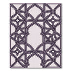 Elegant Plum Interlocking Arch Scroll Rug