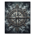 Rustic Metallic Compass Smoked Antique Rug
