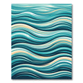 Abstract Teal Flowing Ocean Wave Rug