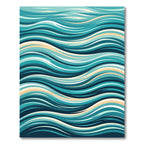 Abstract Teal Flowing Ocean Wave Rug