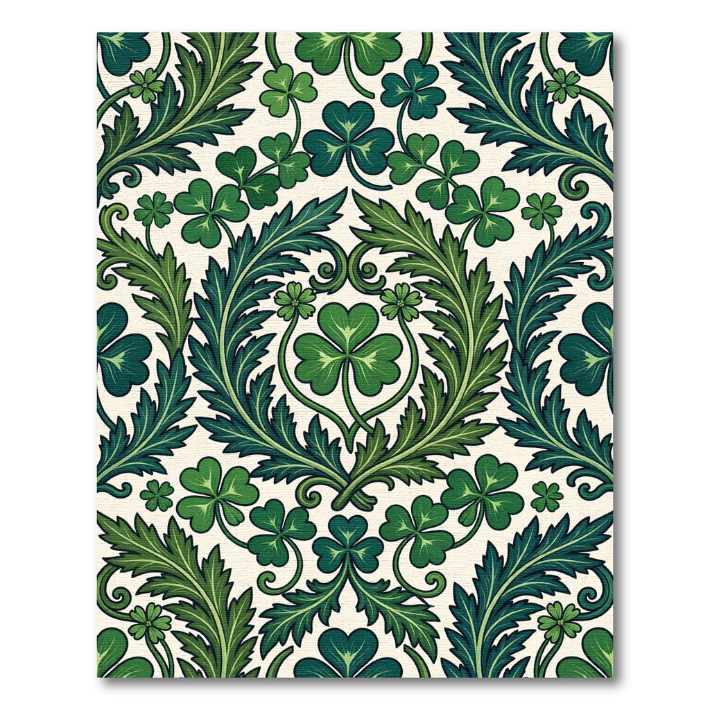 Emerald Green Clover Leaf Flourish Rug