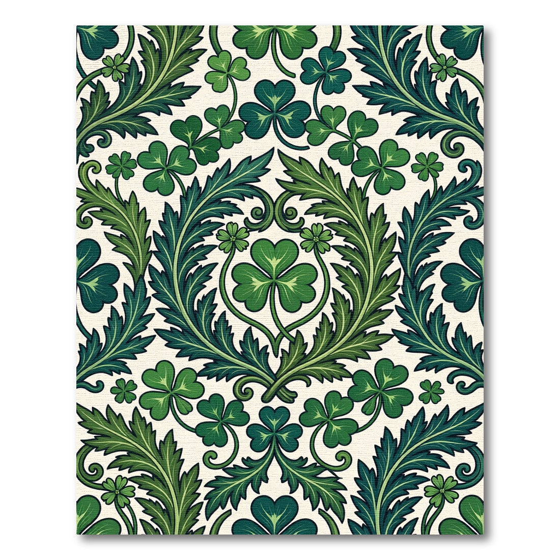 Emerald Green Clover Leaf Flourish Rug
