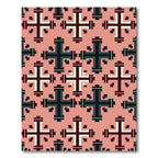 Pink Medieval Cross Geometric Rug
