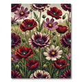 Crimson And Violet Floral Meadow Rug