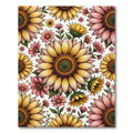 Whimsical Sunflower and Pink Floral Bouquet Rug