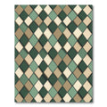 Sage and Taupe Geometric Diamond Rug