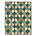 Sage and Taupe Geometric Diamond Rug