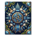 Marine Nautical Knot Shell Fern Medallion Rug