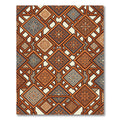 Earthy Terracotta Geometric Floral Lattice Rug