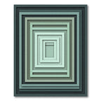 Cool Tones Layered Square Gradient Rug