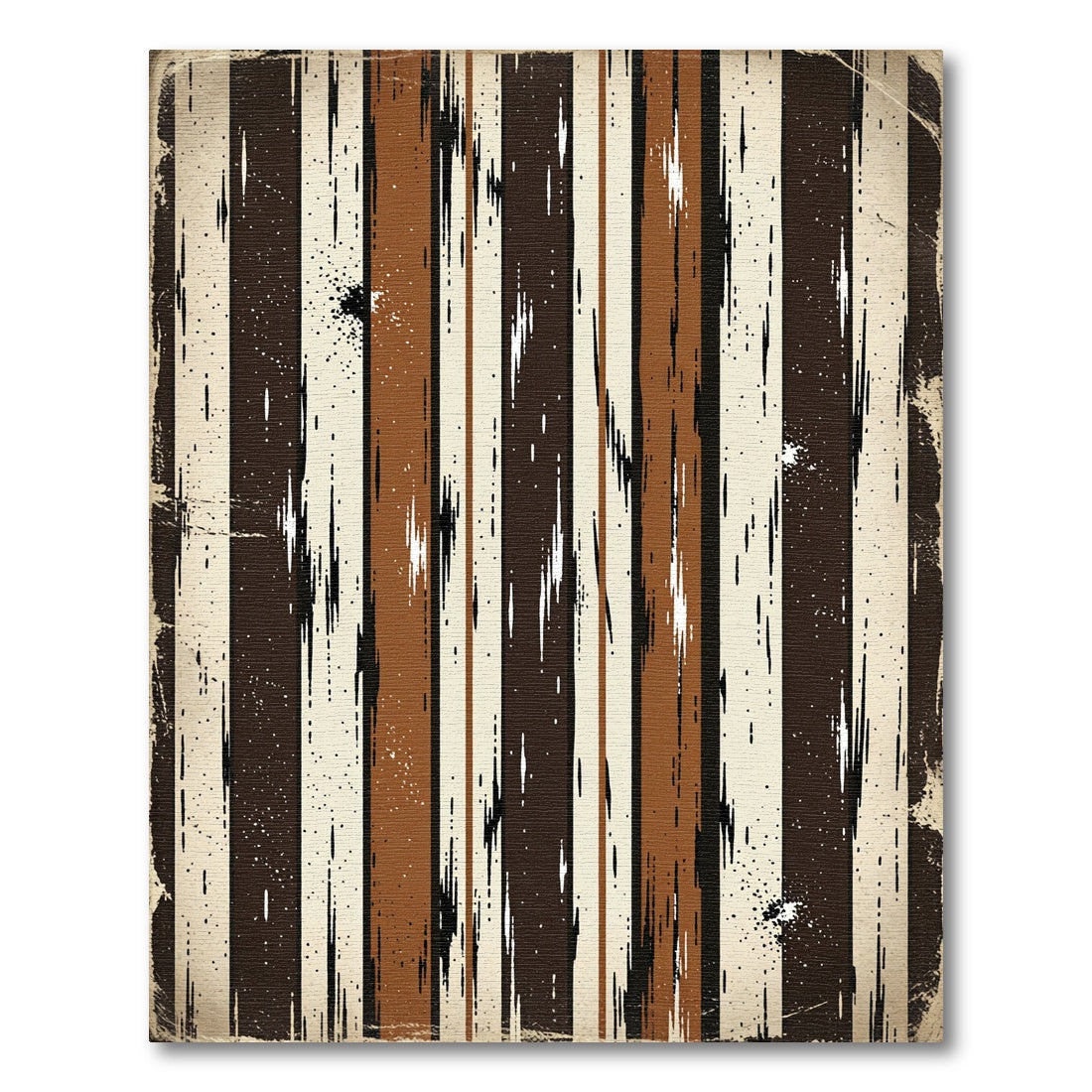 Rustic Earthy Stripe Splatter Rug
