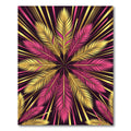 Radiant Gold and Fuchsia Feather Burst Rug