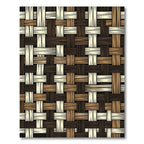 Woven Earth Tone Basket Weave Rug