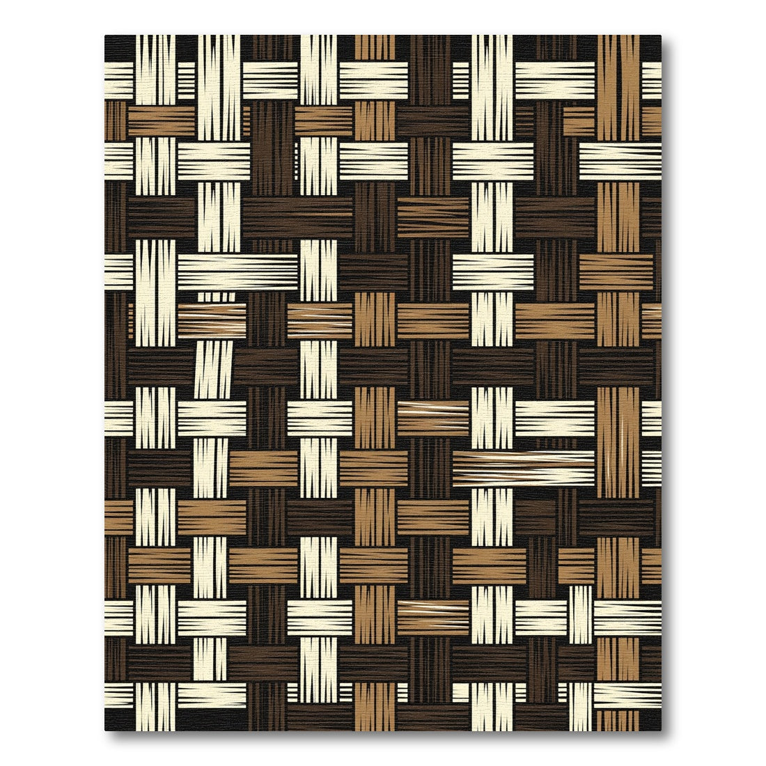 Woven Earth Tone Basket Weave Rug