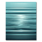 Cool Blue Horizontal Reflection Lines Rug
