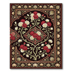 Rich Red White Rose Garden Garland Rug