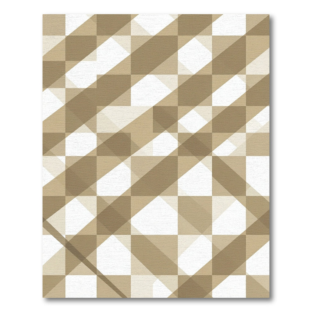 Modern Tan Geometric Diagonal Rug