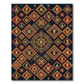 Golden Ethnic Celestial Diamond Art Rug