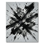 Monochromatic Black Ink Splash Abstract Rug