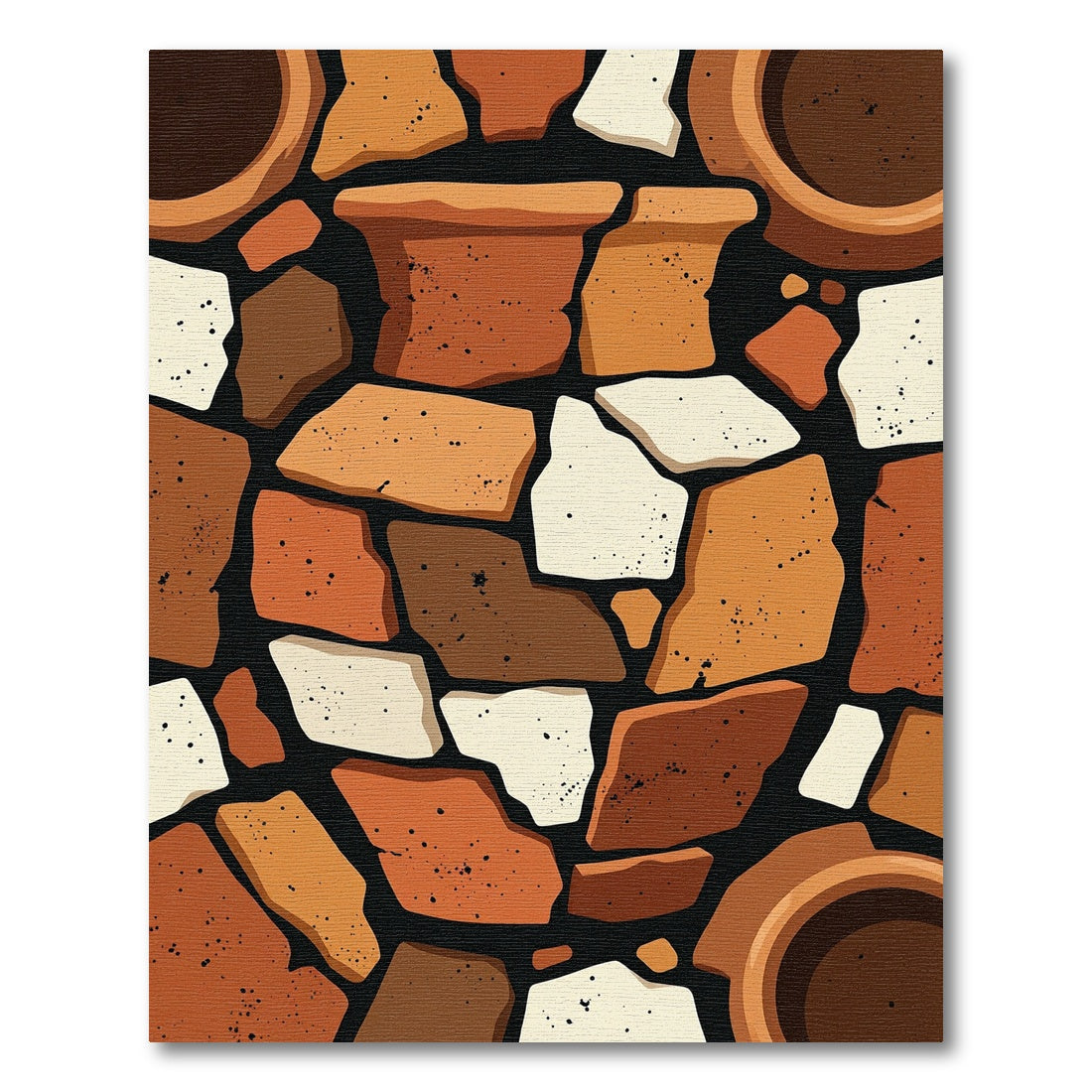 Earthy Terracotta Mosaic Fragment Rug