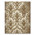 Golden Baroque Damask Scroll Filigree Rug