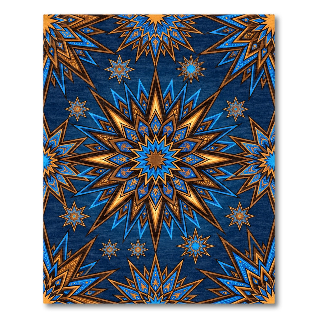 Celestial Navy Golden Starburst Luminary Rug