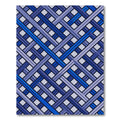Interlocking Blues Geometric Weave Rug