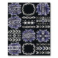 Tribal Blue Geometric Sunburst Frame Rug