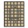 Rustic Stone Grid Abstract Rug