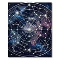 Celestial World Map Starry Constellation Rug