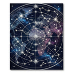 Celestial World Map Starry Constellation Rug