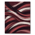 Modern Deep Red Abstract Swirl Rug