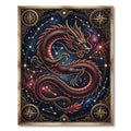 Celestial Crimson Dragon Starry Night Rug