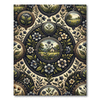 Vintage Farmhouse Floral Landscape Frames Rug