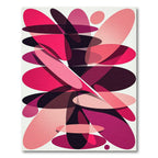 Vibrant Fuchsia Ellipse Abstract Art Rug
