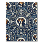 Navy Nautical Beagle Medallion Shells Rug