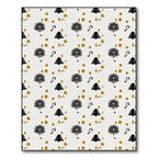 Festive Black Tree Gold Star Scatter Rug