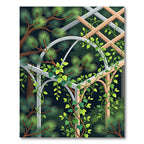 Dark Botanical Trellis Pine Foliage Rug