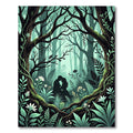 Enchanted Romantic Silhouette Forest Rug
