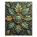 Ornate Gold Folio Medallion Verdant Scroll Rug