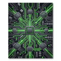 Luminous Cyber Circuitry Neon Grid Rug