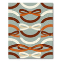 Mid Century Modern Brown Bow Arc Rug