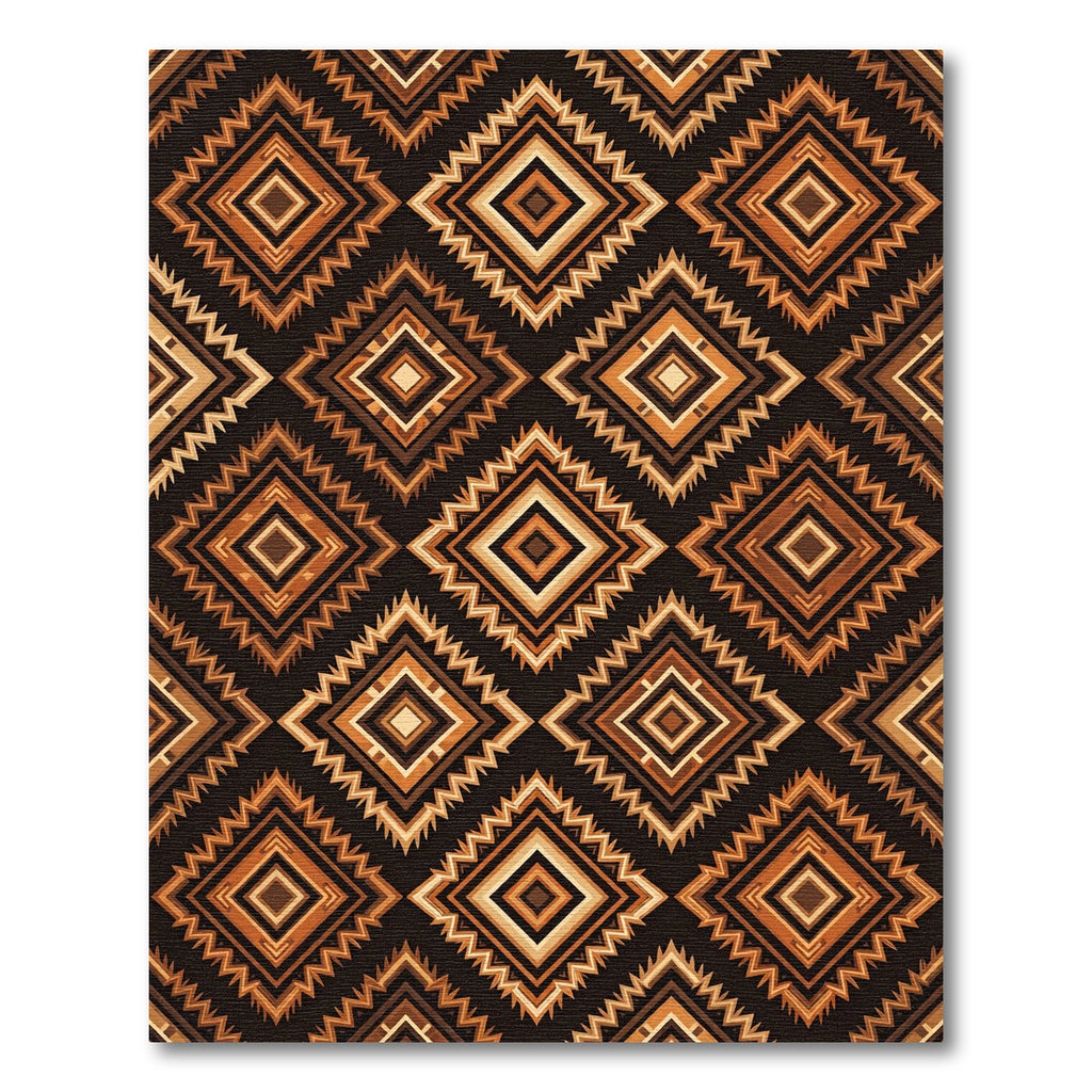 Earthy Brown Zigzag Geometric Diamond Rug