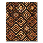 Earthy Brown Zigzag Geometric Diamond Rug