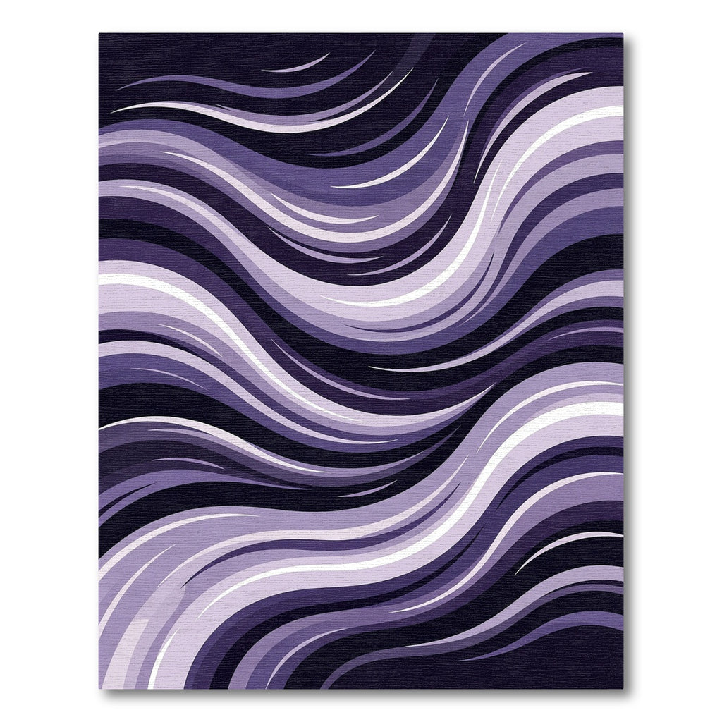 Deep Purple Wavy Stripe Abstract Rug